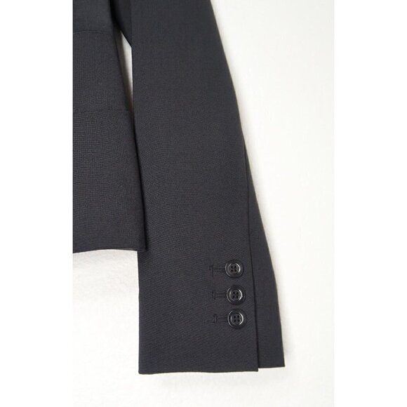 Laundry by Shelli Segal Crop Blazer Jacket Womens Size 4 Black Office Work - Picture 5 of 10